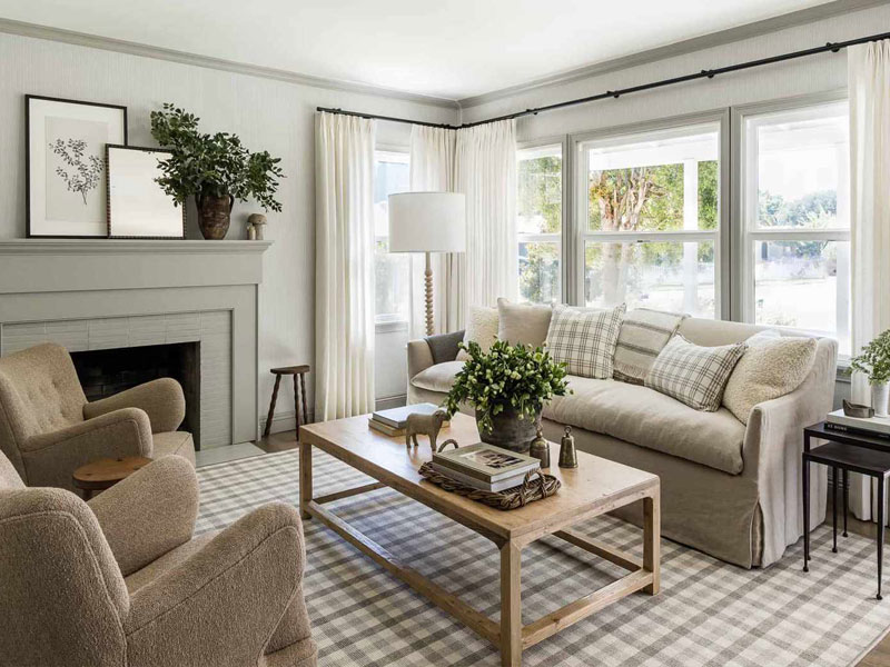 Stylish and bright living room design by Homzelite